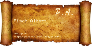 Pisch Albert névjegykártya